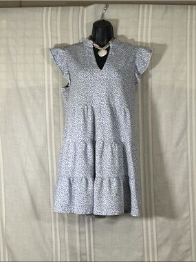 Sail to Sable STS Blue White Animal Print Dress Preppy Resort Large